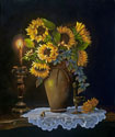 Sunflowers by Candlelight (Oil)